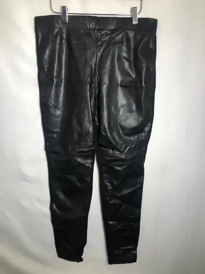 Womens Black Faux Leather Pants. Size Large., View more