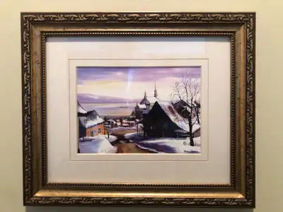 FRAMED WINTER LANDSCAPE PAINTING, View more