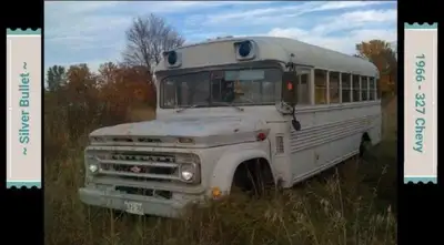Embark on a unique restoration project with this 1966 Chevrolet School Bus, powered by a robust 1966...