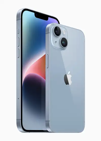 Apple iPhone 14, 128GB Light Blue New Unlocked Case and Charger, View more