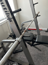 Nautilus Home gym with weight bench and weights