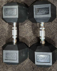 44lbs/20kg Hex dumbells×2 in good condition barely used.