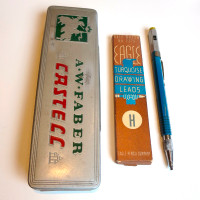 Vintage FaberCastell Tin Eagle Turquoise Mechanical Pencil Leads
