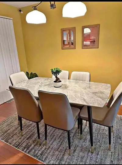 Brand Mew marble dining table with 6 chairs, View more