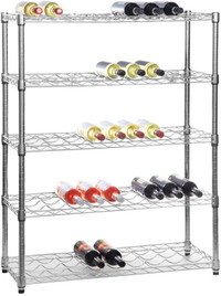 5 Shelf 45 bottle Chrome Rack