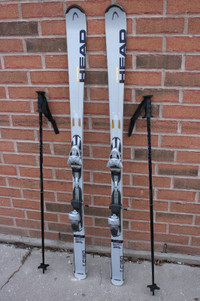 Head Cyber men’s downhill skis 170 cm with bindings, poles & a s