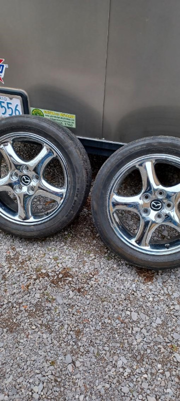 REDUCED!!!   1   Pair ( 2 ) of 17" Mazda Chrome Alloy Wheelss dans Pneus et jantes  à Peterborough