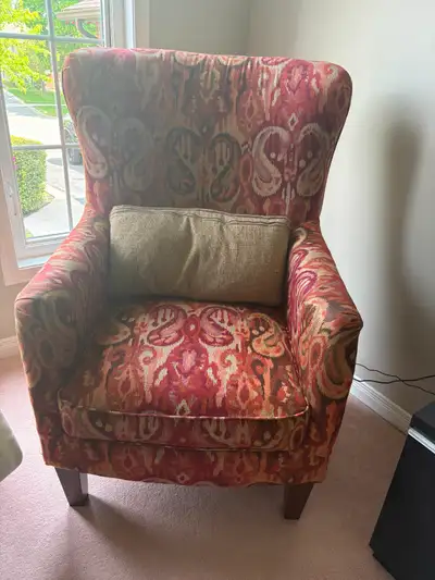 2 Patterned Upholstered Accent Chairs, View more