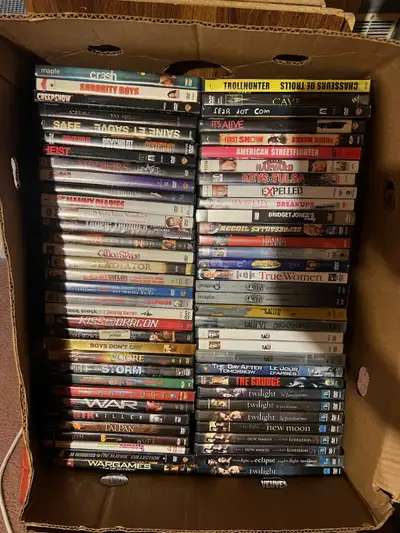 all different types of movies, some are unopened in original pkg. many more than you see in the pict...