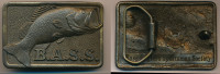 BASS. Anglers Sportsman Society NEW Belt Buckle Pewter-1985