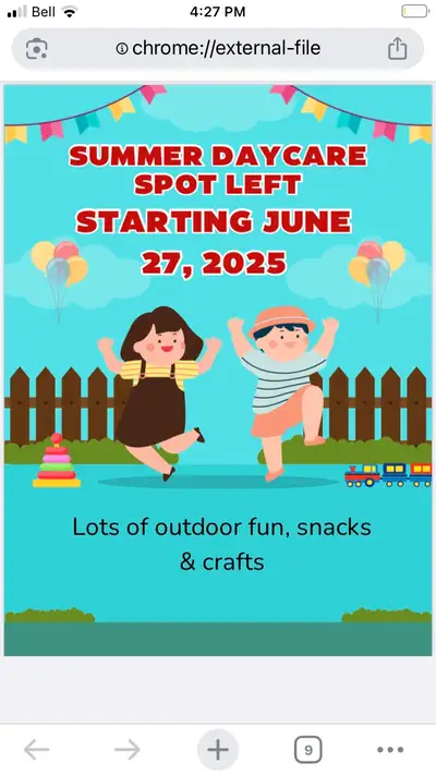 Summertime Babysitting Available, View more