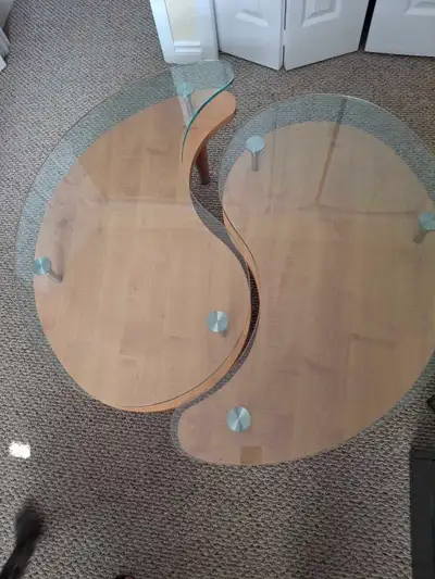set of two teardrop end tables, View more