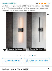 Applique murale LED lot de 2