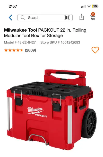 Brand new Milwaukee Packout 22 in Great storage Brand new