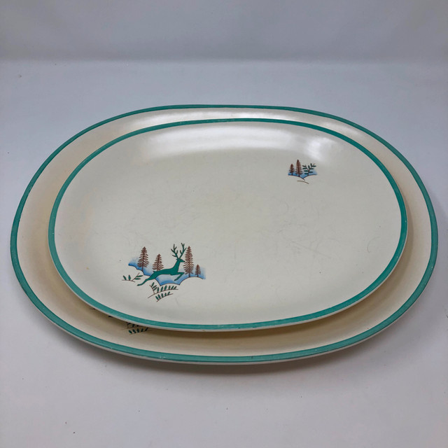 HTF Crown Devon Greenland Large & Small Platters Deer AS IS in Arts & Collectibles in Kitchener / Waterloo