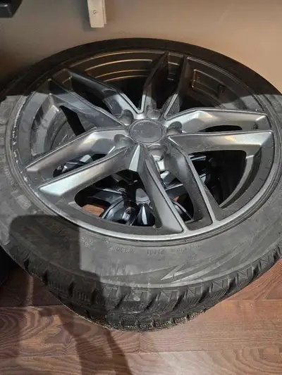 4x 225/45/17 Bridgestone Blizzak winter tires with good tread on ART Alloy 5x112 bolt pattern rims....