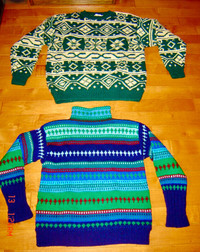 Beautiful Hand Knit Wool Ski Sweaters