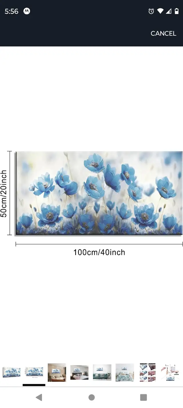 NEW Blue Flower Canvas Art Painting in Home Décor & Accents in Ottawa - Image 3