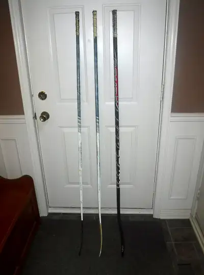 3 Adult Left Handed Composite Hockey Sticks, View more