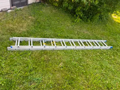 Lightweight aluminum extension ladder. 10ft and extends to 20ft, View more