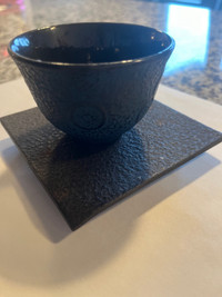  Japanese-Style Cast Iron Teacup and Saucer