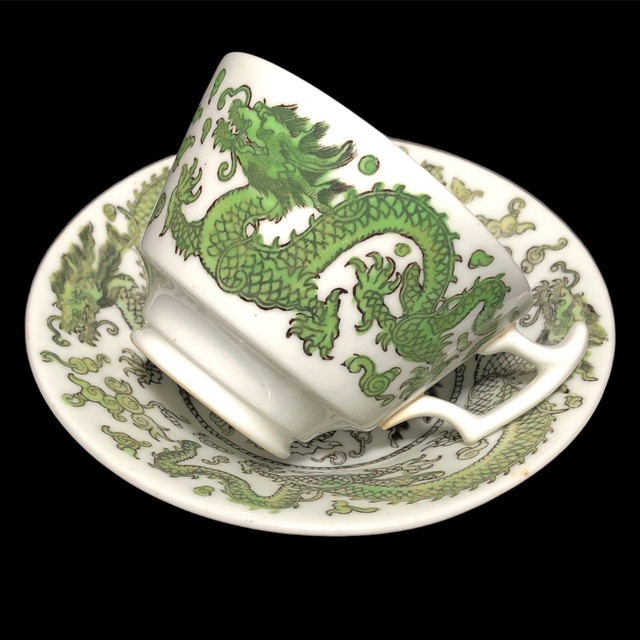 Antique Coalport Chinese Dragon Cup & Saucer Circa 1900 in Arts & Collectibles in La Ronge