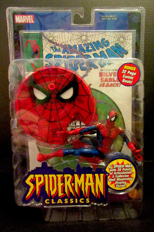 SPIDER-MAN Classics Action Figure (ToyBiz 2000)w Amazing SM #301 for sale  