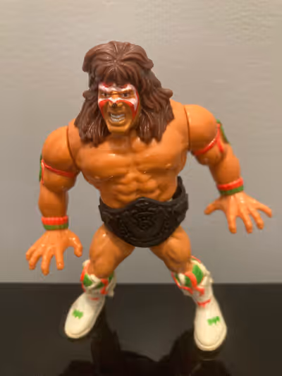 WWF Hasbro Version 2 of the Ultimate Warrior with Heavyweight Championship Belt Action works still b...