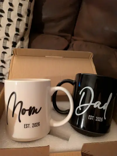 Mom and Dad mugs (new parents), View more