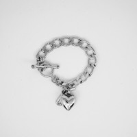 Silver Heart/Pin Women's Fashion Bracelet - $5