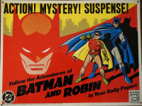 BATMAN & ROBIN Comics KITCHEN SINK PRESS Tin ADVERTISING SIGN