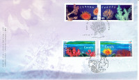 CANADA & HONG KONG.FDC Joint/PLI 1er jour conjoint  "CORALS".