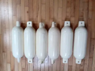 Polyurethane Fenders with twin eyes 6.5"x 22" set of six.