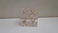 Vintage Lucite Penny Cube Paperweight 1979 Lincoln Cent Pennies 