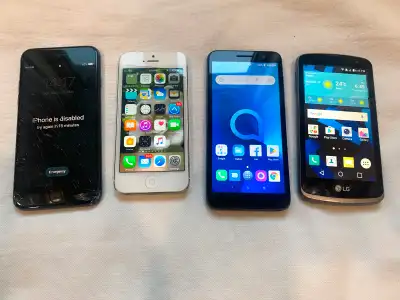 FOR PARTS! Bunch of old Android and broken/ locked iPhones, View more