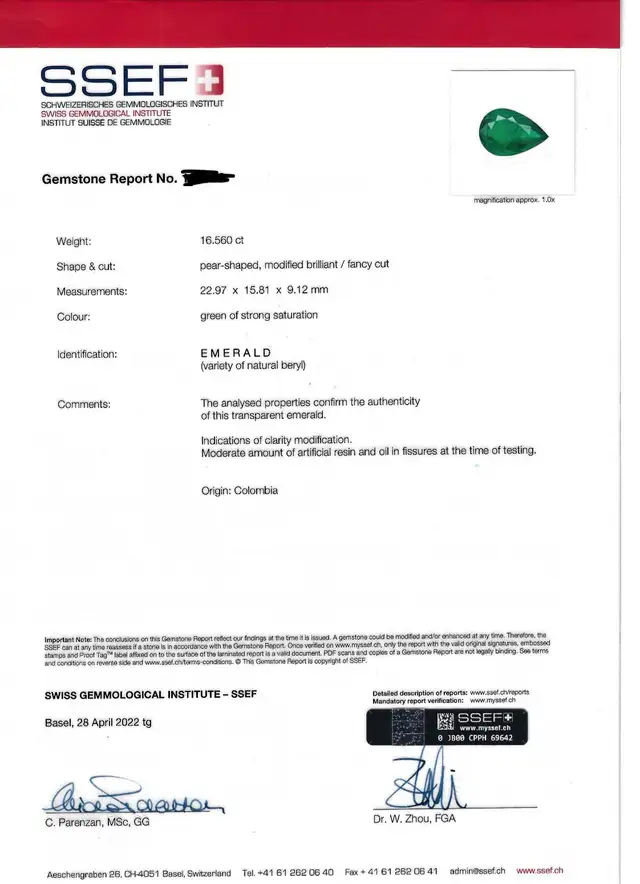 16.5 ct Colombian Emerald63654758841345120