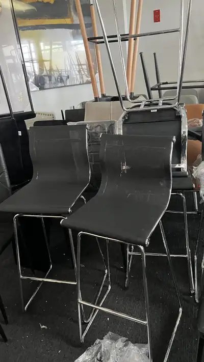 DUO Bar Stool Pub Chair Dining Stool w/ Backrest Steel Legs, View more