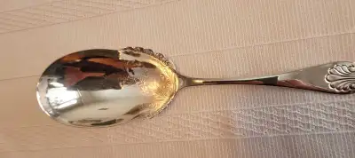 Large silver plate dessert serving spoon. Perfect for trifle. No pitting or wear. Very light wear bu...