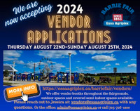Vendors wanted for the 2024 Barrie Fair