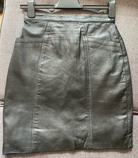Black Leather Skirt - size small