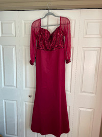 BRAND NEW (tags attached)! NWT! Burgundy Long Sleeve Dress