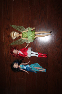 Tinkerbell, Rosetta and Silvermist Barbie