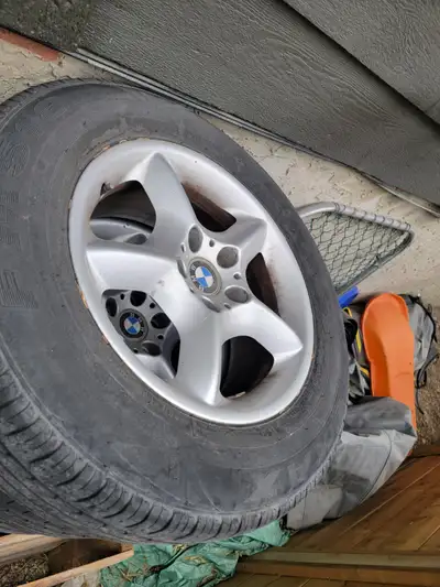 BMW Rims Wheels + Tires 235 65 R17. Set of 5 wheels . Fits x5 e53 series and maybe others. In excell...