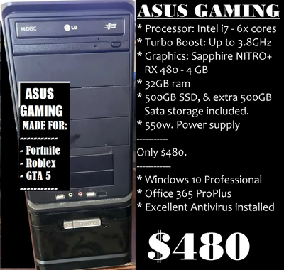 EXCELLENT running GAMING, SCHOOL, WORK computers for sale !, View more
