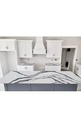 Luxury White Marble-Look Countertop with Bold Black Veining, View more