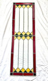 Set of Antique leaded Stain glass Window Panels