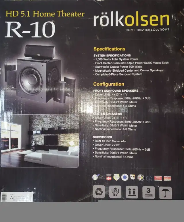 Rolkolsen Surround Sound Home Theater System in General Electronics in Grand Bend - Image 3