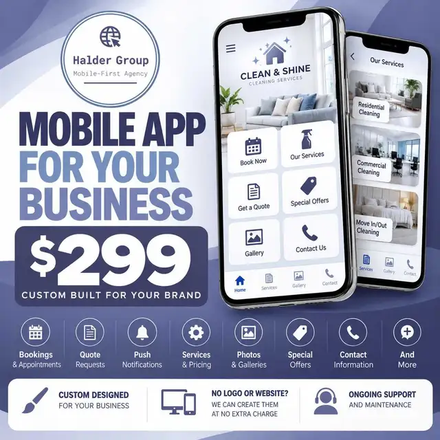 Custom Mobile App for Your Business – $299