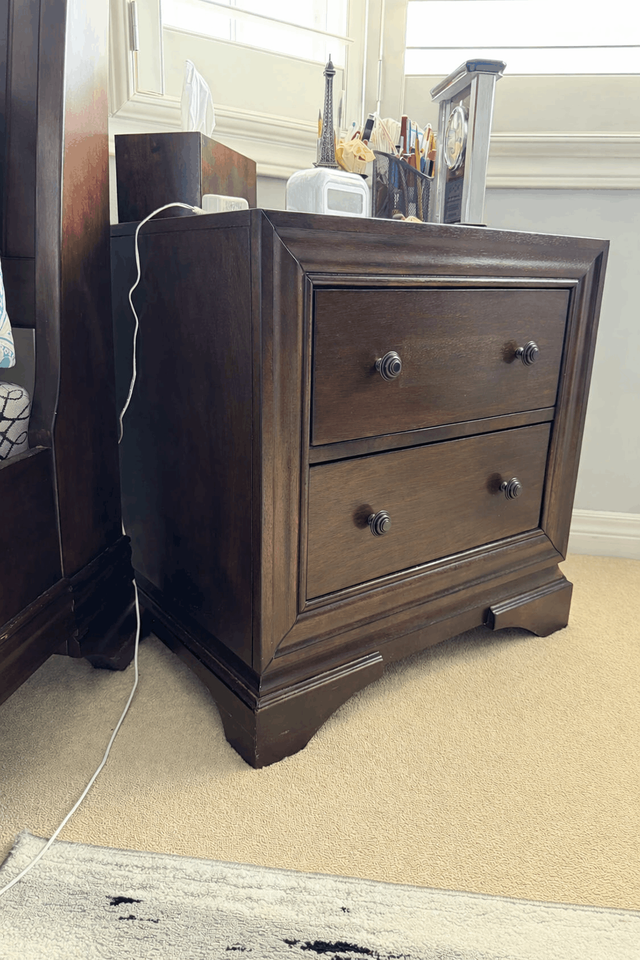 Queen Bed Frame + Nightstand – Good Condition in Beds & Mattresses in Oshawa / Durham Region - Image 8