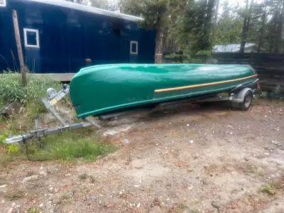 22 ft x 5 ft wide cedar freighter canoe professionally reinforced with Kevlar and epoxy resin. This...